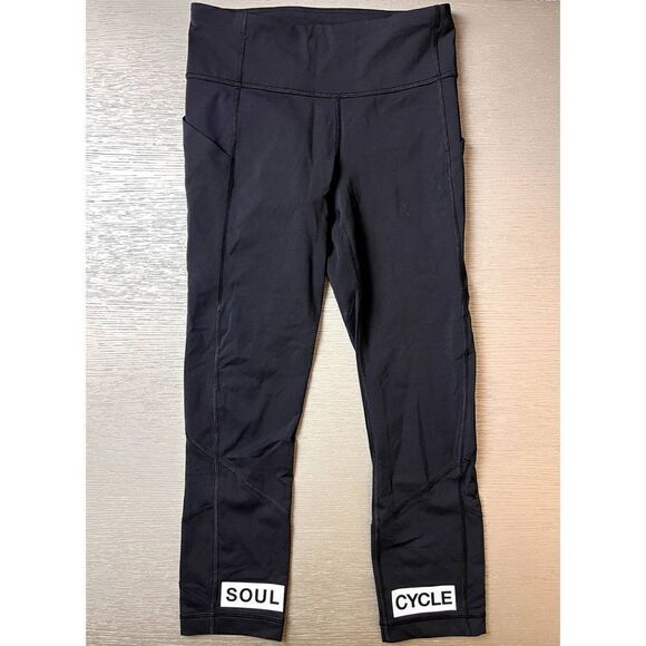 Lululemon Soul Cycle Black Pace Rival Crop 21" Women's Size 4 - Picture 1 of 5